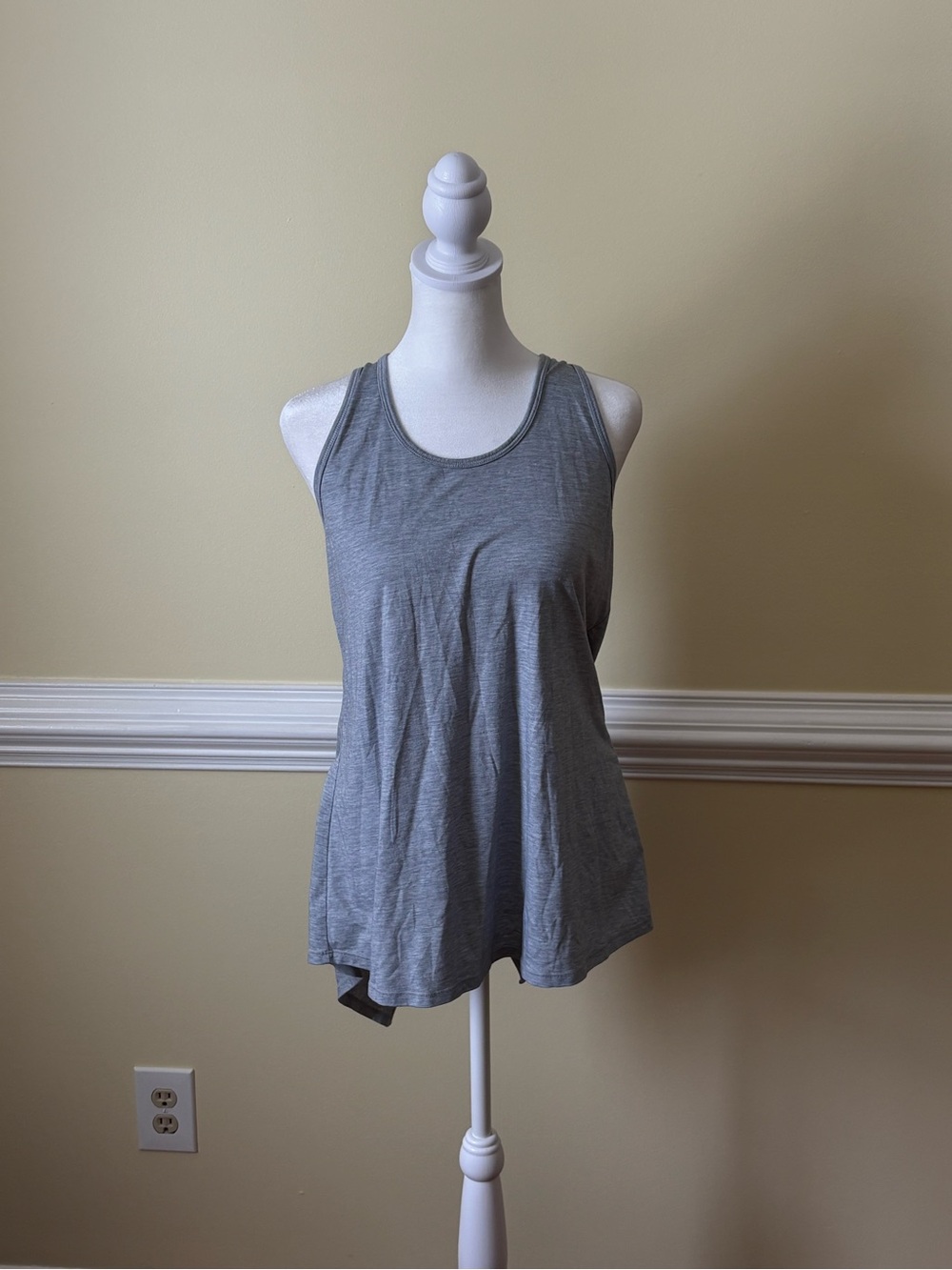 Athleta Light Gray Racerback Scoop Tank